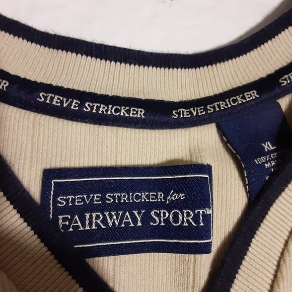 Steve Stricker for Fairway Sport Men's Golf Cream/Navy Blue Sweater Vest XL - Picture 4 of 7